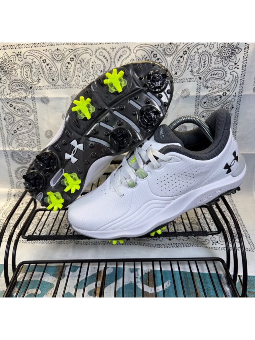 New Under Armour UA Drive Pro S3 Wtrprf Golf Shoes 3028725-100 Women 6/Youth 4.5